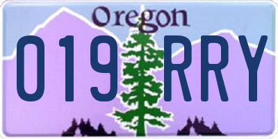 OR license plate 019RRY