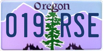 OR license plate 019RSE