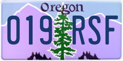 OR license plate 019RSF