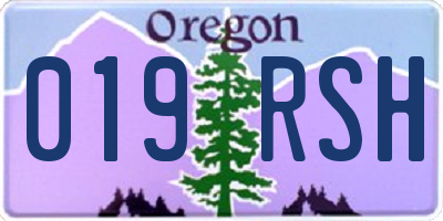 OR license plate 019RSH