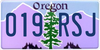 OR license plate 019RSJ