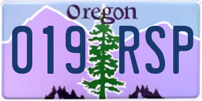 OR license plate 019RSP