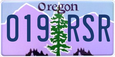 OR license plate 019RSR