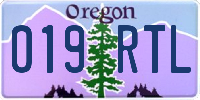 OR license plate 019RTL