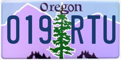 OR license plate 019RTU