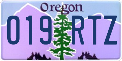 OR license plate 019RTZ