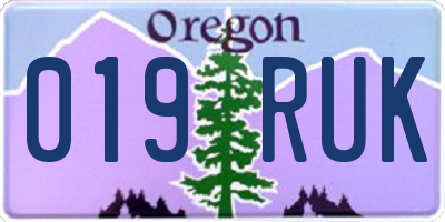 OR license plate 019RUK