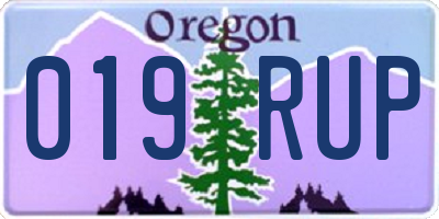 OR license plate 019RUP