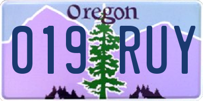 OR license plate 019RUY