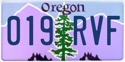 OR license plate 019RVF