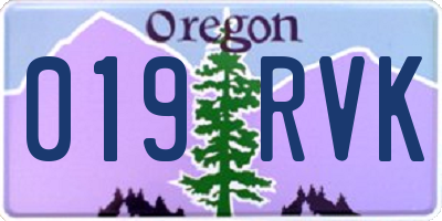 OR license plate 019RVK