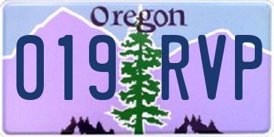 OR license plate 019RVP