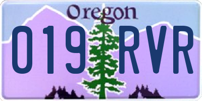 OR license plate 019RVR