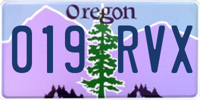 OR license plate 019RVX