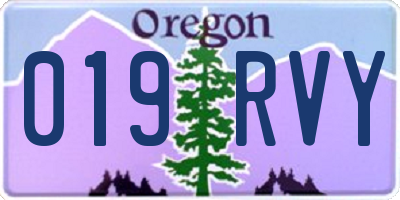 OR license plate 019RVY