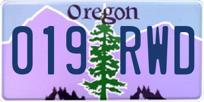 OR license plate 019RWD
