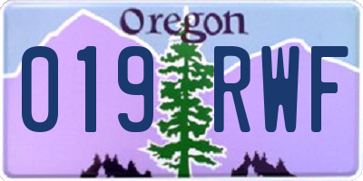 OR license plate 019RWF