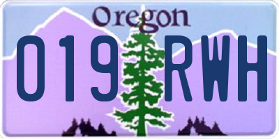 OR license plate 019RWH