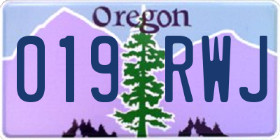 OR license plate 019RWJ