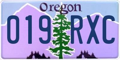 OR license plate 019RXC