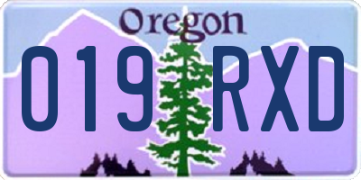 OR license plate 019RXD