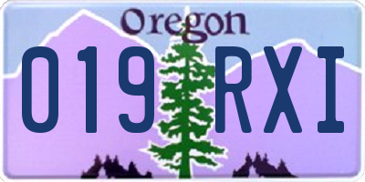 OR license plate 019RXI