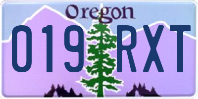OR license plate 019RXT