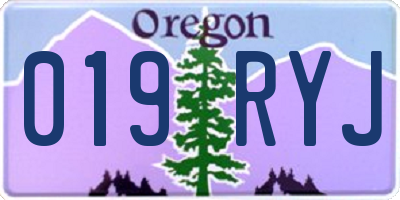 OR license plate 019RYJ