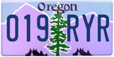 OR license plate 019RYR