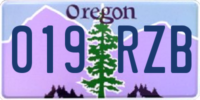 OR license plate 019RZB