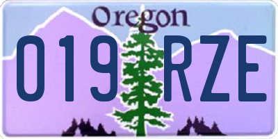OR license plate 019RZE