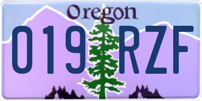 OR license plate 019RZF