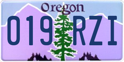 OR license plate 019RZI