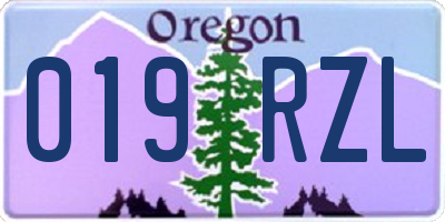 OR license plate 019RZL