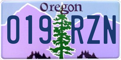 OR license plate 019RZN