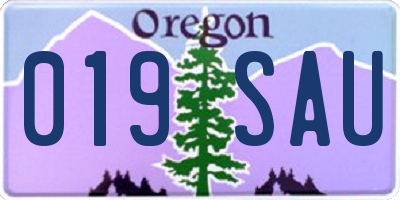 OR license plate 019SAU