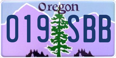 OR license plate 019SBB
