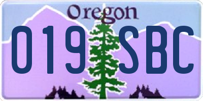 OR license plate 019SBC