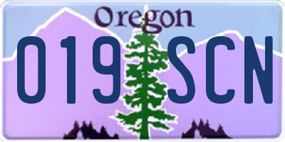 OR license plate 019SCN