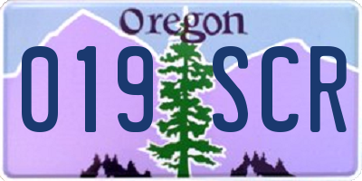 OR license plate 019SCR