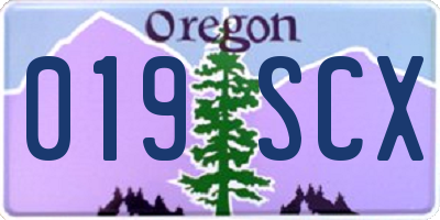 OR license plate 019SCX