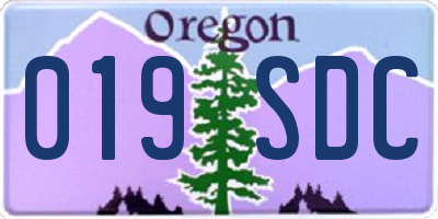 OR license plate 019SDC