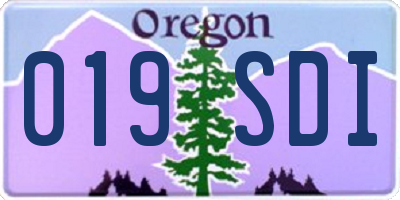 OR license plate 019SDI