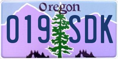 OR license plate 019SDK