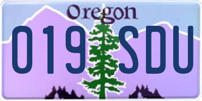 OR license plate 019SDU