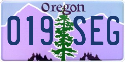 OR license plate 019SEG