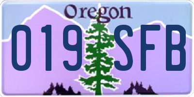 OR license plate 019SFB