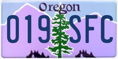 OR license plate 019SFC