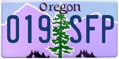 OR license plate 019SFP