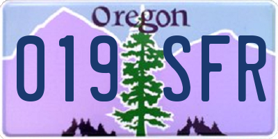 OR license plate 019SFR